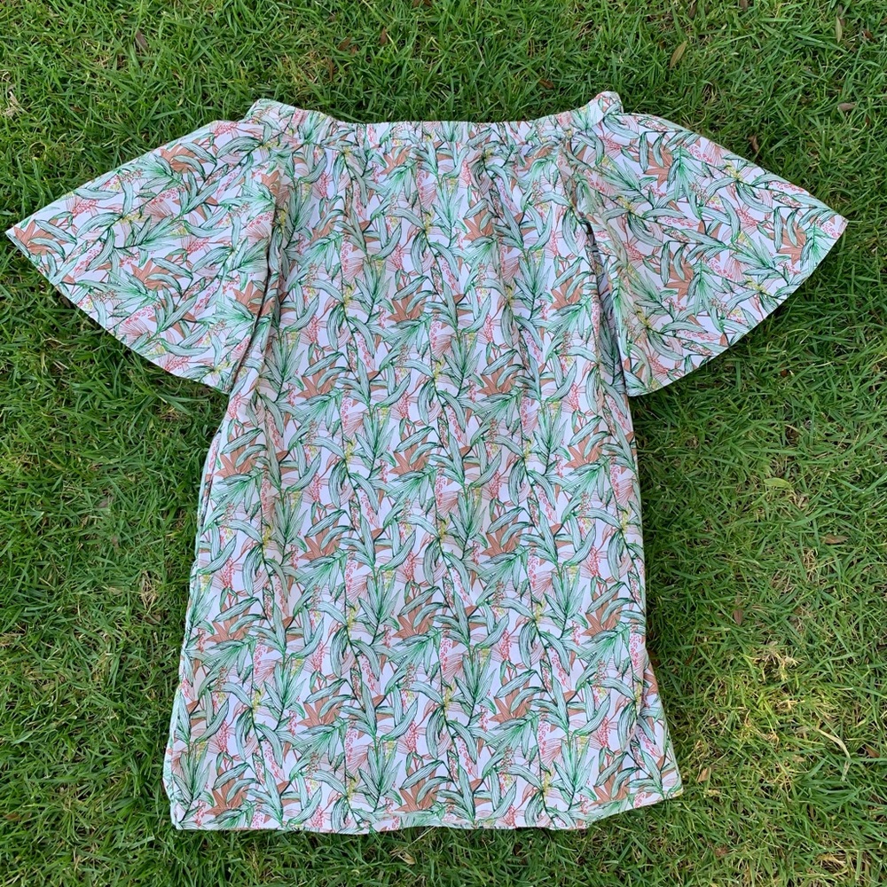 Tropical Off the Shoulder Dress